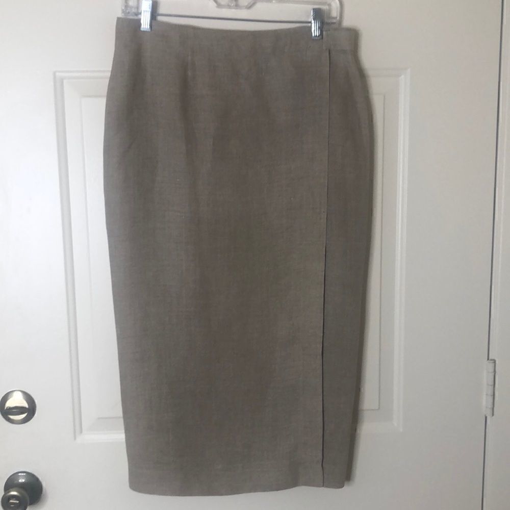 Flax linen true wrap pencil skirt‎